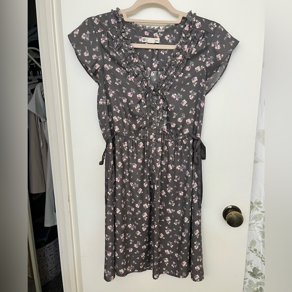 American Eagle Outfitters Gray Floral Mini Dress